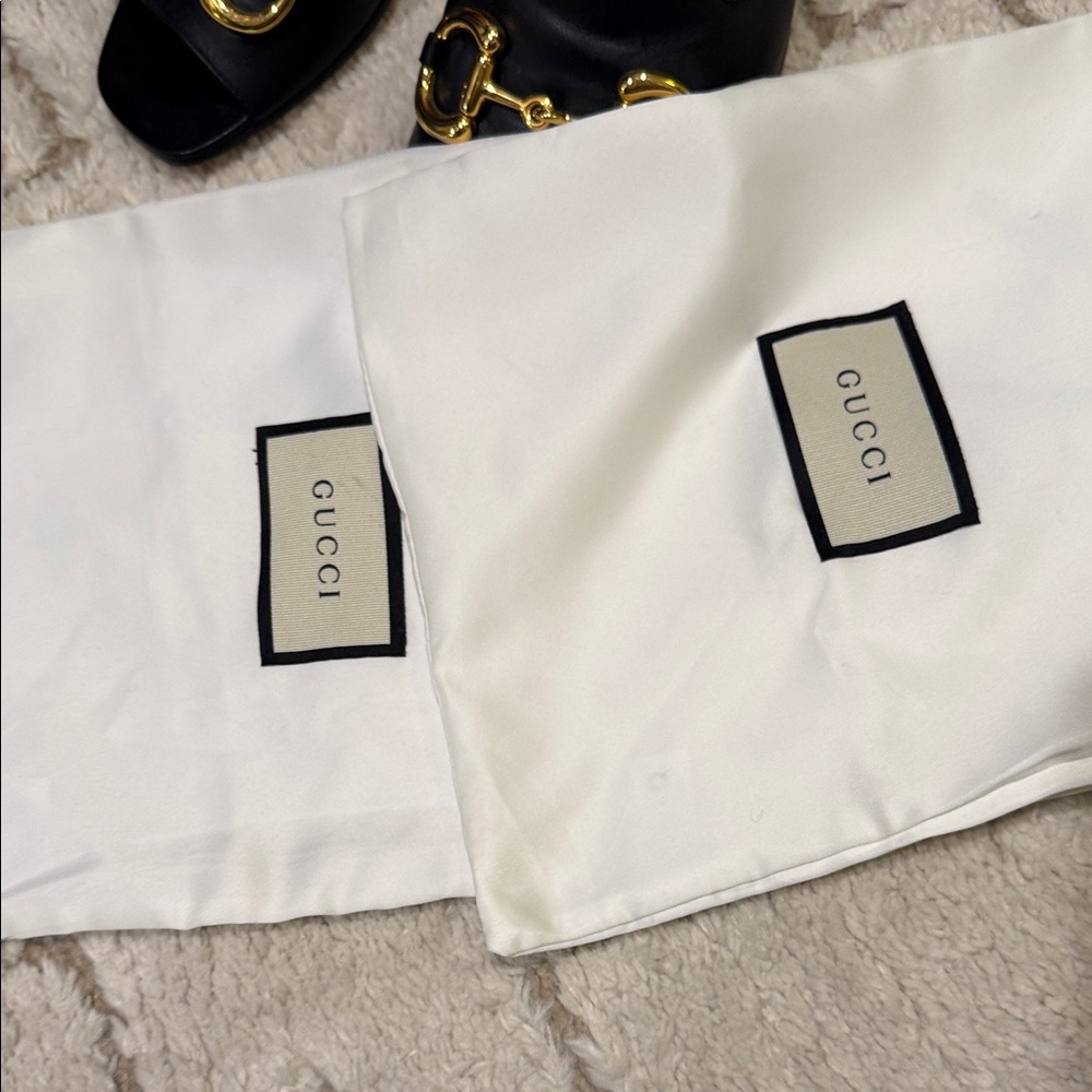 Gucci Black Mules with Gold Accents - Picture 7 of 7